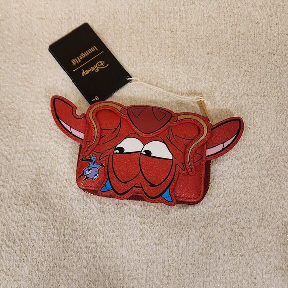 Loungefly Disney Mulan 25th Anniversary Mushu Glitter Zip Around Wallet NEW - Picture 10 of 13